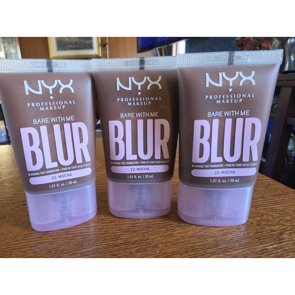 Lot Of 3 NYX PROFESSIONAL BARE With Me BLUR Skin Tint Foundation 22: MOCHA